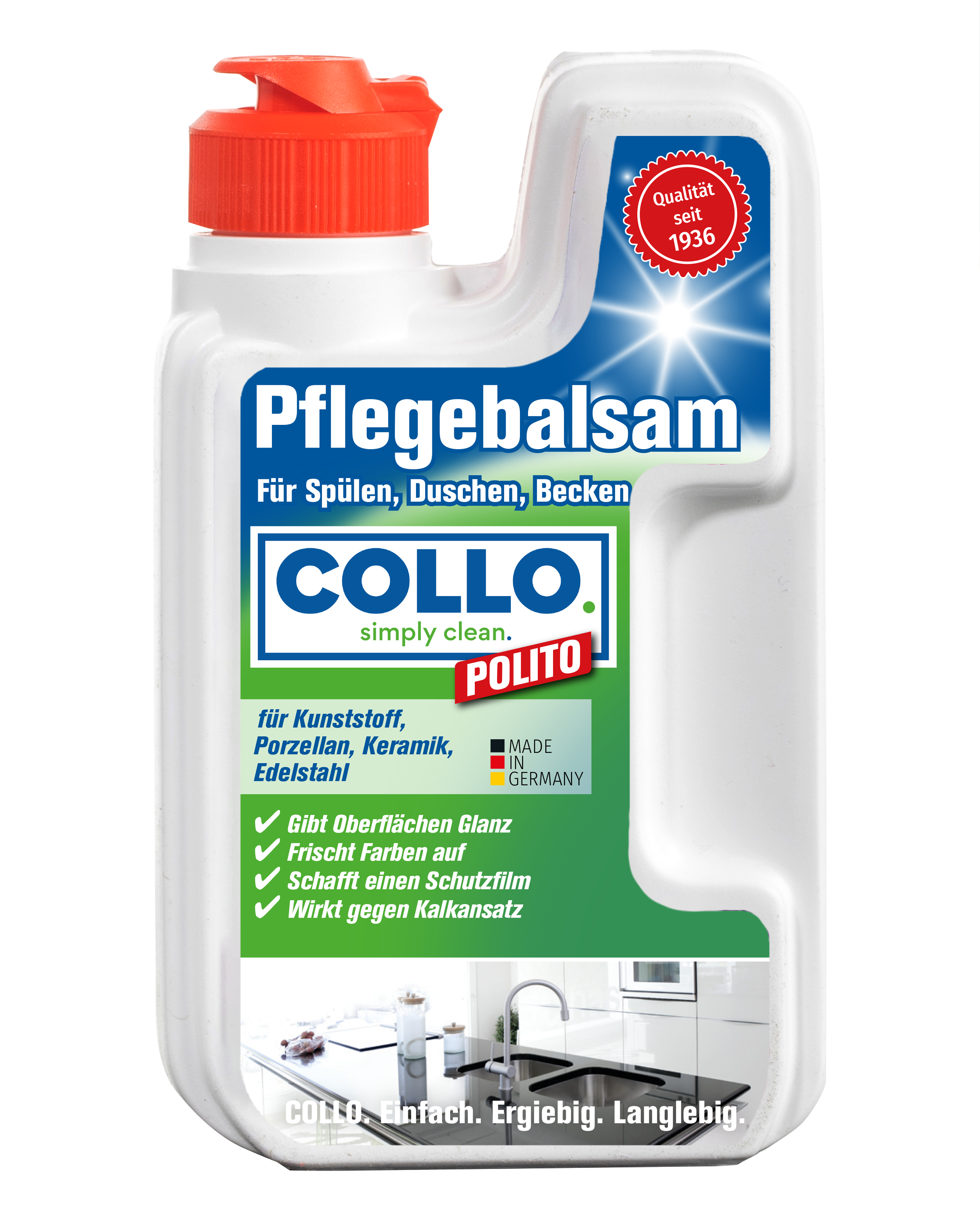 0062 Wasserabperleffekt mit COLLO POLITO: Dauerhafter Schutz für Wasch- & Spülbecken, Wannen & Duschkabinen